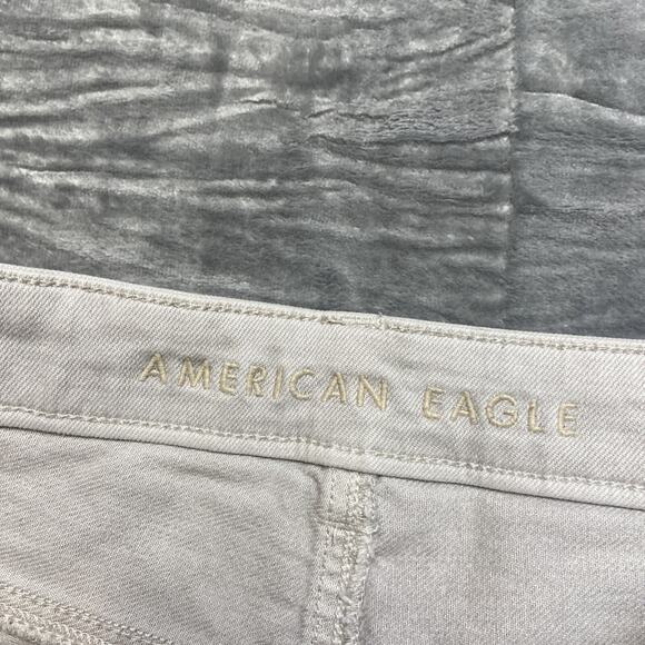American Eagle Outfitters Mom Jean Distressed Skinny Jeans Women's Size 12 Gray - Picture 9 of 13